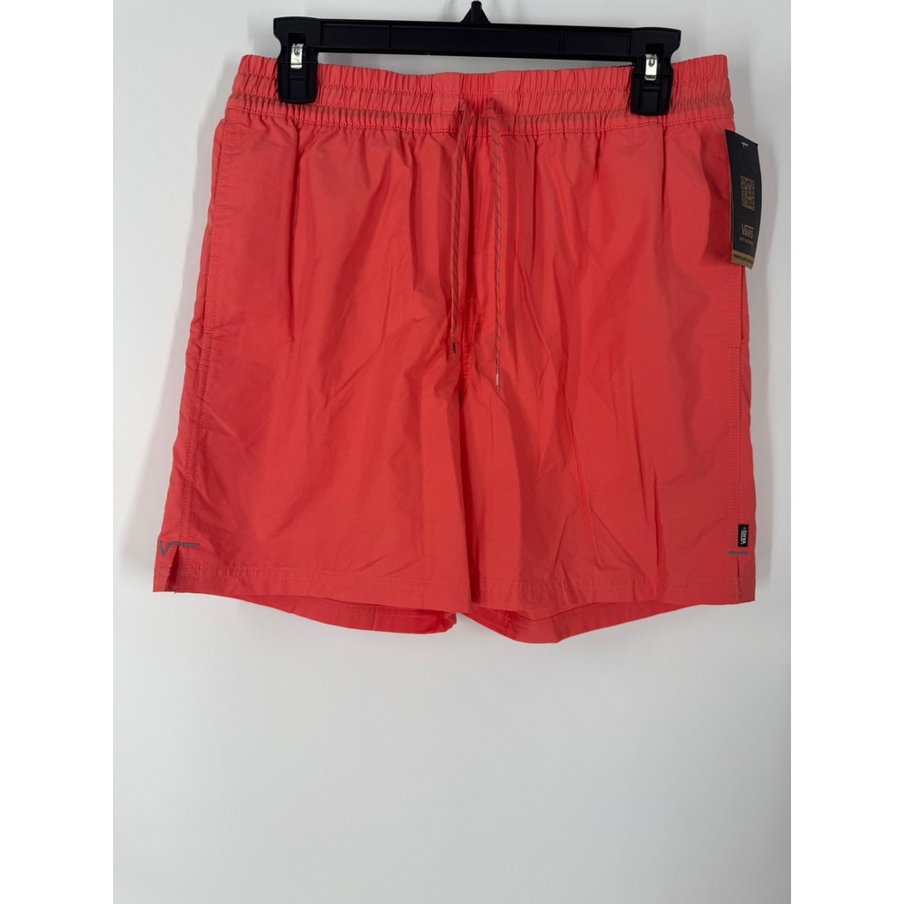 Vans Mens Primary Solid Elastic Boardshorts Coral Orange Relaxed Fit Size XL NWT